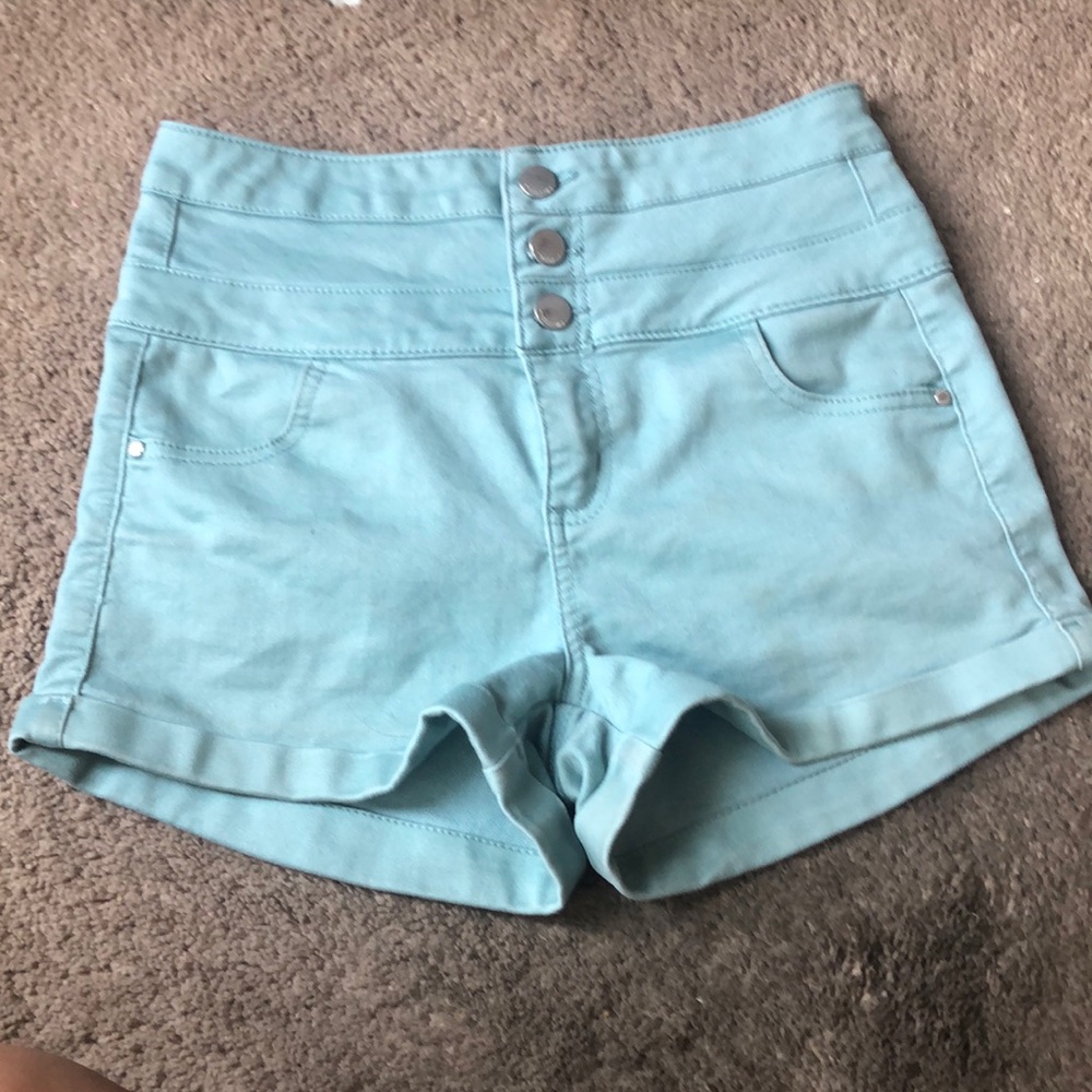 Tinseltown mint green high waisted shorts